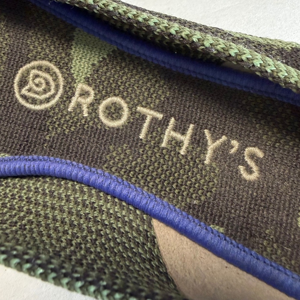 Rothys Womens Size W8 The Point Camo Green‎ Shoes Camouflage Pointed Toe Flats - Picture 4 of 10